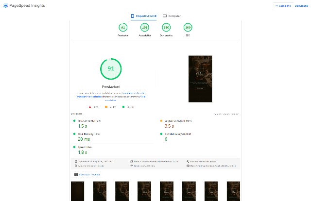 Google PageSpeed Insights Mobile — Performance 90